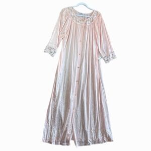 NOS Vintage Gilead Nightgown Robe Women's M Peachy Pink Nylon Long NWT